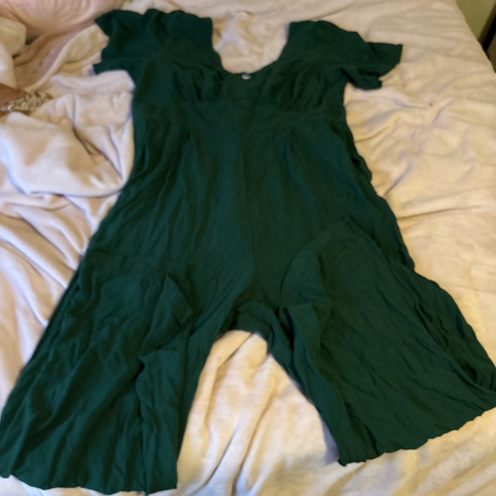 Green Short Sleeve Jumpsuit